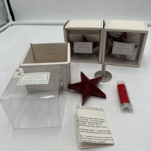 Lot Of 3 Pottery Barn Kids Star Frame Photo Hanger - Red Metal